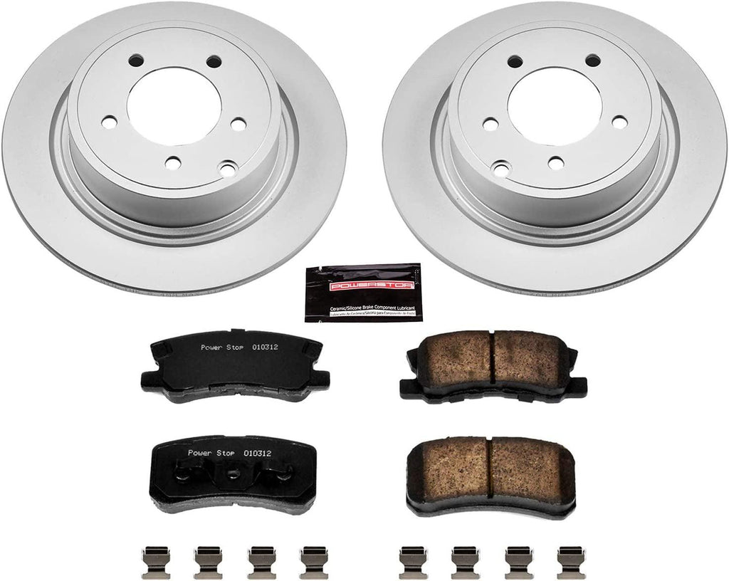 CRK1630 Coated Brake Rotor & Ceramic Brake Pads- Rear