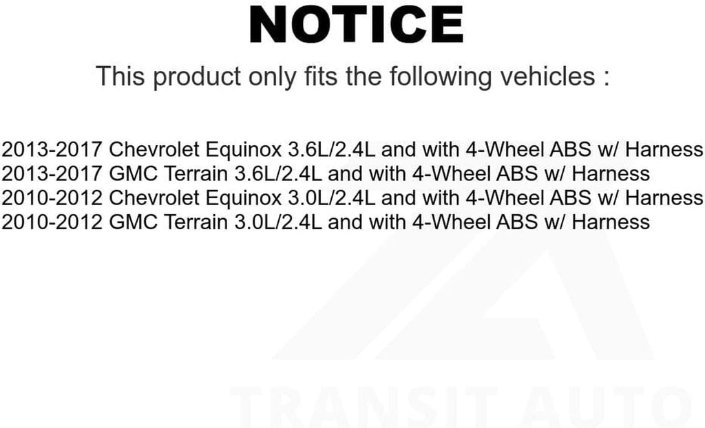 Mpulse Front Right ABS Wheel Speed Sensor SEN-2ABS2530 for Chevrolet Equinox GMC Terrain W/Harness