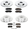 K2848 Front and Rear Z23 Carbon Fiber Brake Pads with Drilled & Slotted Brake Rotors Kit
