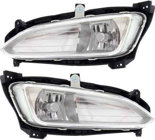 : for 2013 2014 2015 2016 Hyundai Santa Fe Sport Fog Light Assembly W/Bulbs Driver and Passenger Side Pair Replaces HY2592141 CAPA Certified- Vehicle Trim: Sport Utility HY2593141
