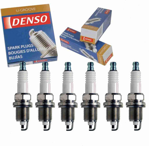 6 Pc DENSO Standard U-Groove Spark Plugs Compatible with Dodge Magnum 3.5L V6 2005-2008