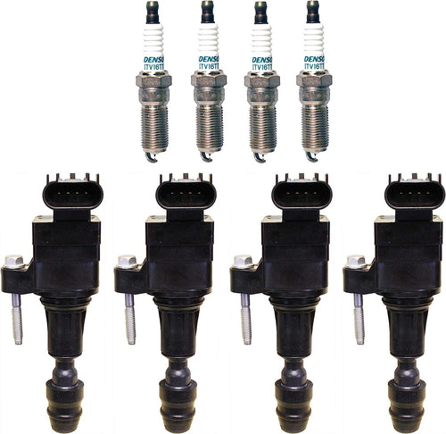 Denso 4 Ignition Coil 4 Iridium TT Spark Plug 0.04 Kit for Chevy Pontiac GMC L4