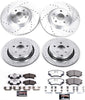 K5949-26 Front and Rear Z26 Carbon Fiber Brake Pads with Drilled & Slotted Brake Rotors Kit