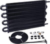 EVIL ENERGY 5/16" Transmission Oil Cooler, 8 Pass Tube and Fin Cooler Kit Universal Aluminium Black