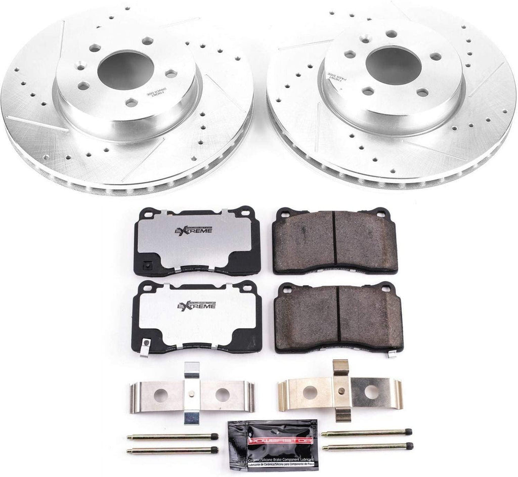 K6389-26 Front Z26 Carbon Fiber Brake Pads with Drilled & Slotted Brake Rotors Kit