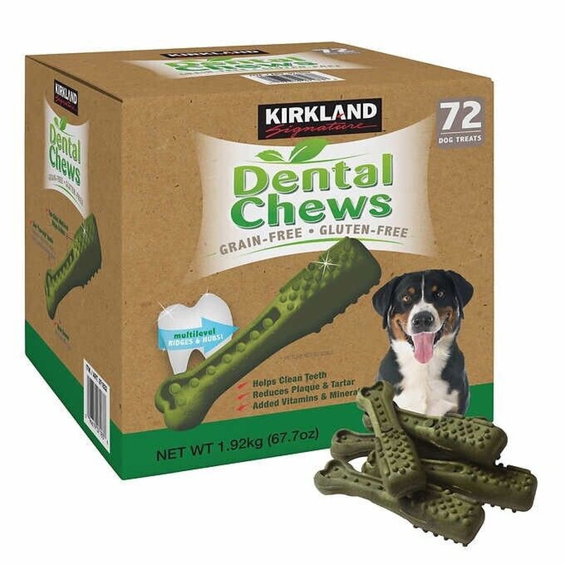 Kirkland Signature Dental Chews 72 Dog Treats, Green, Made in the USA!