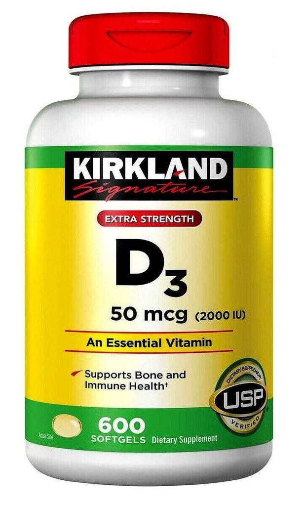 Kirkland Signature Extra Strength D3 50 Mcg (2000Iu) 600 Softgels