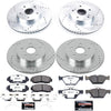 K7357-26 Front and Rear Z26 Carbon Fiber Brake Pads with Drilled & Slotted Brake Rotors Kit