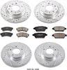 K200 Front & Rear Brake Kit with Drilled/Slotted Brake Rotors and Z23 Evolution Ceramic Brake Pads