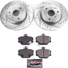 Power Stop K5695 Front Z23 Carbon Fiber Brake Pads with Drilled & Slotted Brake Rotors Kit
