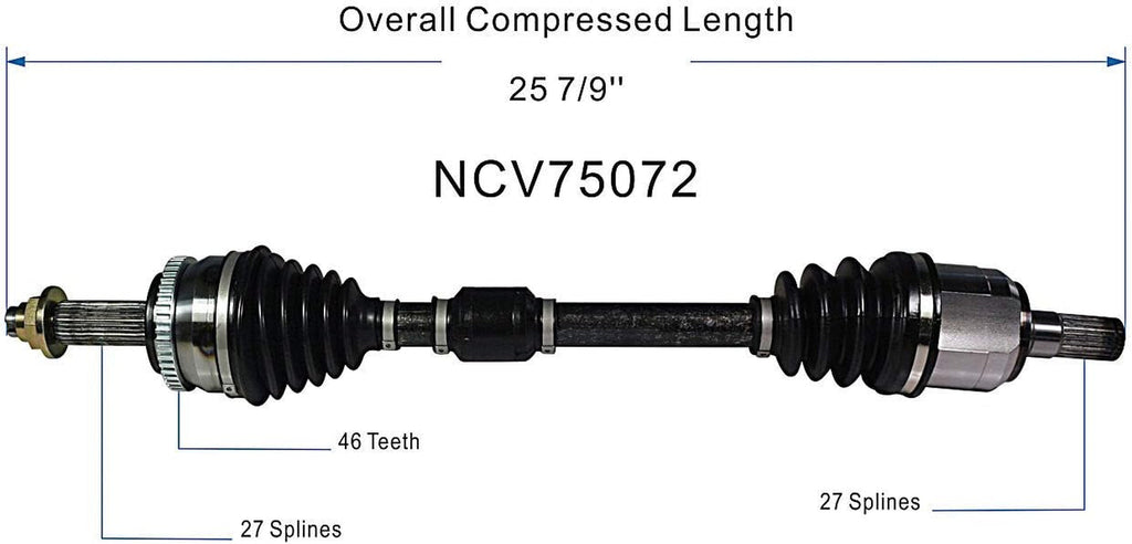 NCV75072 CV Axle Shaft Assembly - Left Front (Driver Side)