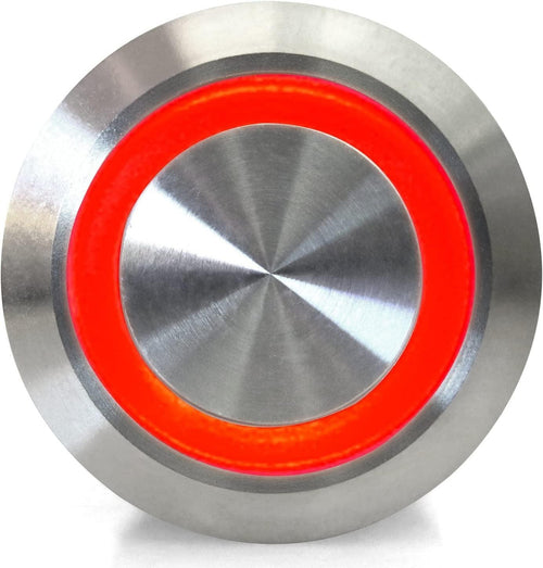 Keep It Clean  22Mm Latching Billet Button with LED Red/Yellow Ring