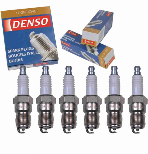 6 Pc DENSO Standard U-Groove Spark Plugs Compatible with Ford Mustang 3.8L 3.9L V6 1998-2004