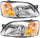Headlight Set Compatible with 2000-2004 Subaru Legacy 2003-2006 Baja Left Driver and Right Passenger Side Halogen with Bulb(S)