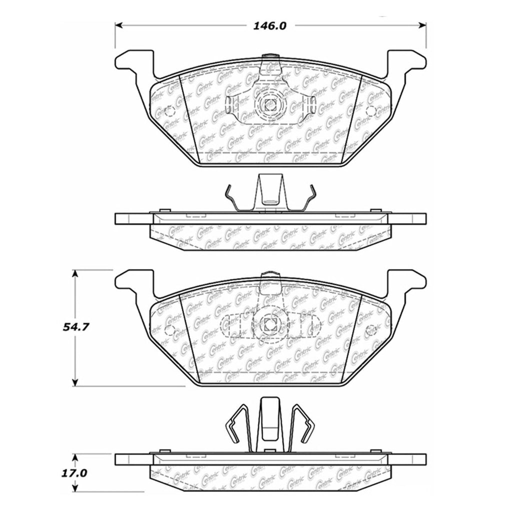 Centric Rear Disc Brake Pad for Escape, Tribute, Mariner (102.10550)