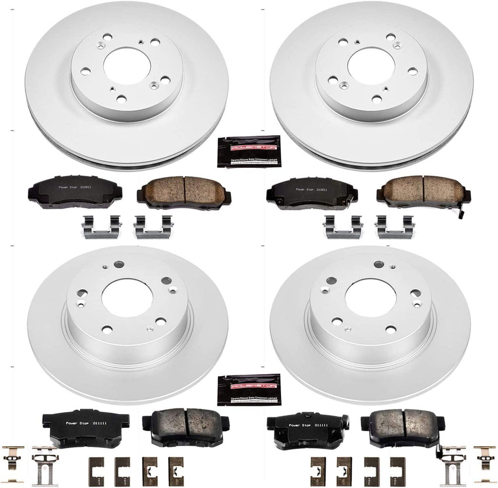 CRK2558 Coated Brake Rotor & Ceramic Brake Pads- Front