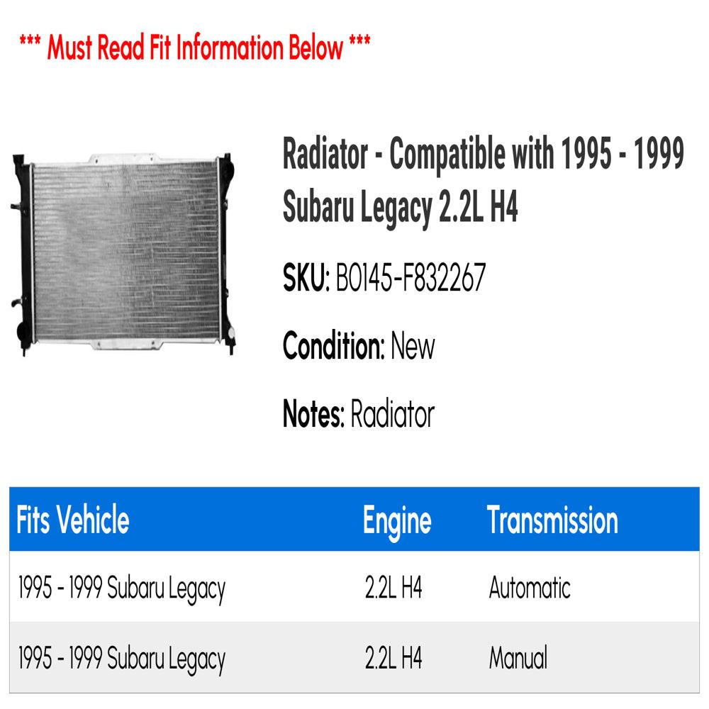 Radiator - Compatible with 1995 - 1999 Subaru Legacy 2.2L H4 1996 1997 1998