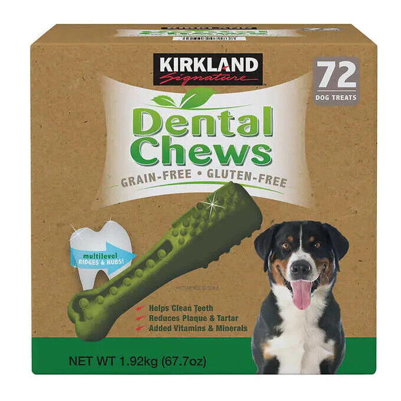 Kirkland Signature Dental Chews 72 Dog Treats, Green, Made in the USA!