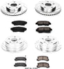 K1053 Front and Rear Z23 Carbon Fiber Brake Pads with Drilled & Slotted Brake Rotors Kit