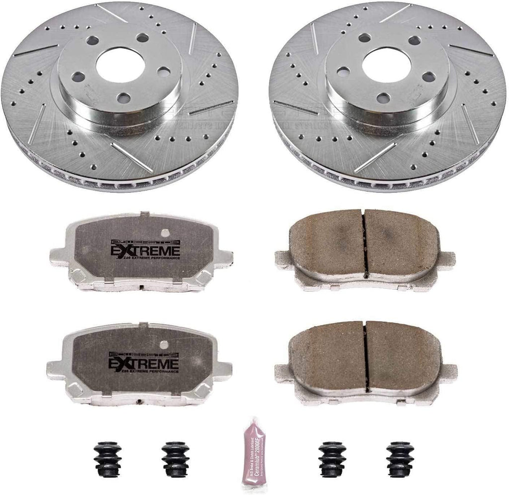 K2316-26 Front Z26 Carbon Fiber Brake Pads with Drilled & Slotted Brake Rotors Kit