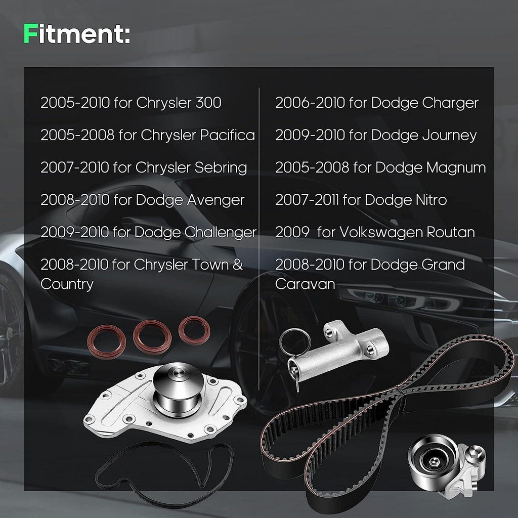 Timing Belt Kit Fits 2008-2010 for Dodge Avenger Grand Caravan 3.5L 4.0L V6 SOHC