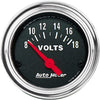 2592 Traditional Chrome Electric Voltmeter Gauge 2.3125 In.