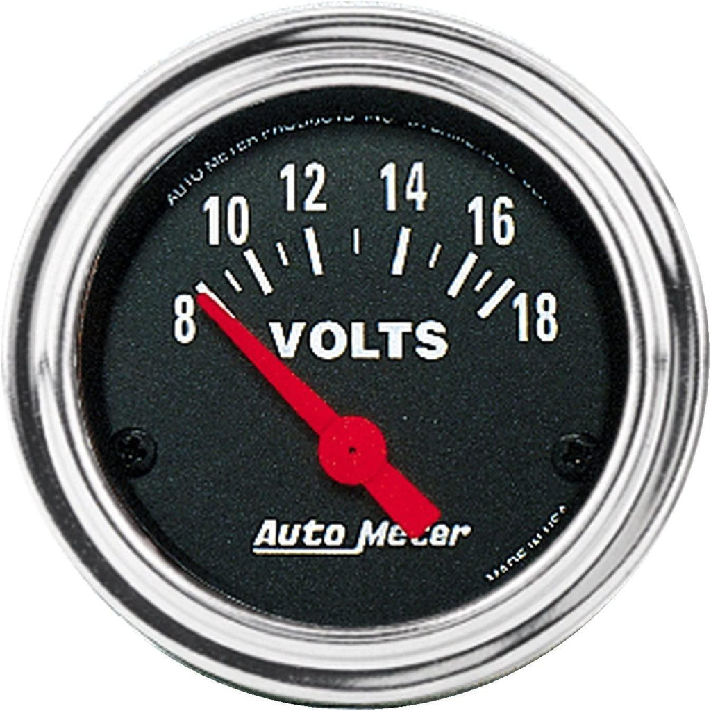 2592 Traditional Chrome Electric Voltmeter Gauge 2.3125 In.