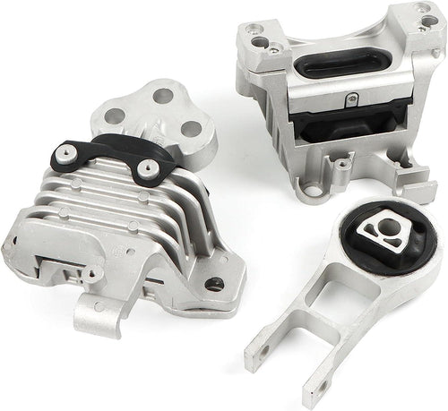 3Pcs Engine Motor Transmission Mount Kit Replace 68418876AB 68157441AD Fits for 2014-2019 Jeep Cherokee 2.4L, for 2015-2017 Chrysler 200 Aftermarket Parts, with 6 Month Warranty