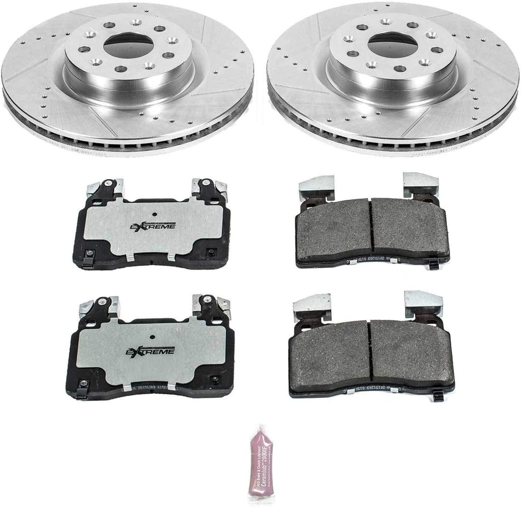 K6998-26 Front Z26 Carbon Fiber Brake Pads with Drilled & Slotted Brake Rotors Kit