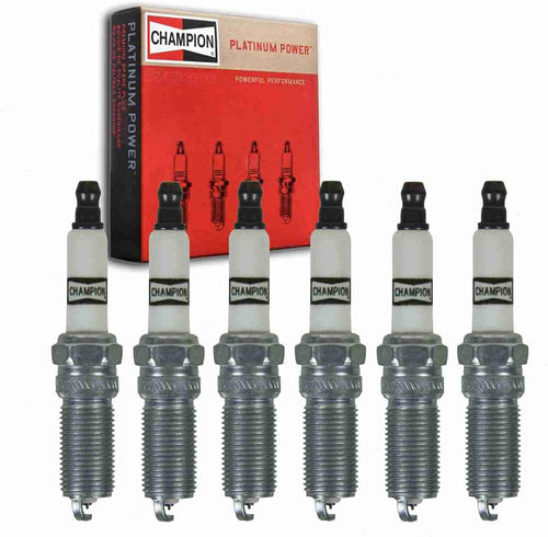 6 Pc Champion Platinum Spark Plugs Compatible with Ford Flex 3.5L V6 2009-2019