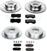 K2813 Front and Rear Z23 Carbon Fiber Brake Pads with Drilled & Slotted Brake Rotors Kit