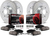 K7873 Front and Rear Z23 Carbon Fiber Brake Pads with Drilled & Slotted Brake Rotors Kit