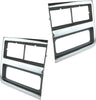 Headlight Trim Bezels Argent/Gray & Chrome Left & Right Pair Set for Chevy Truck