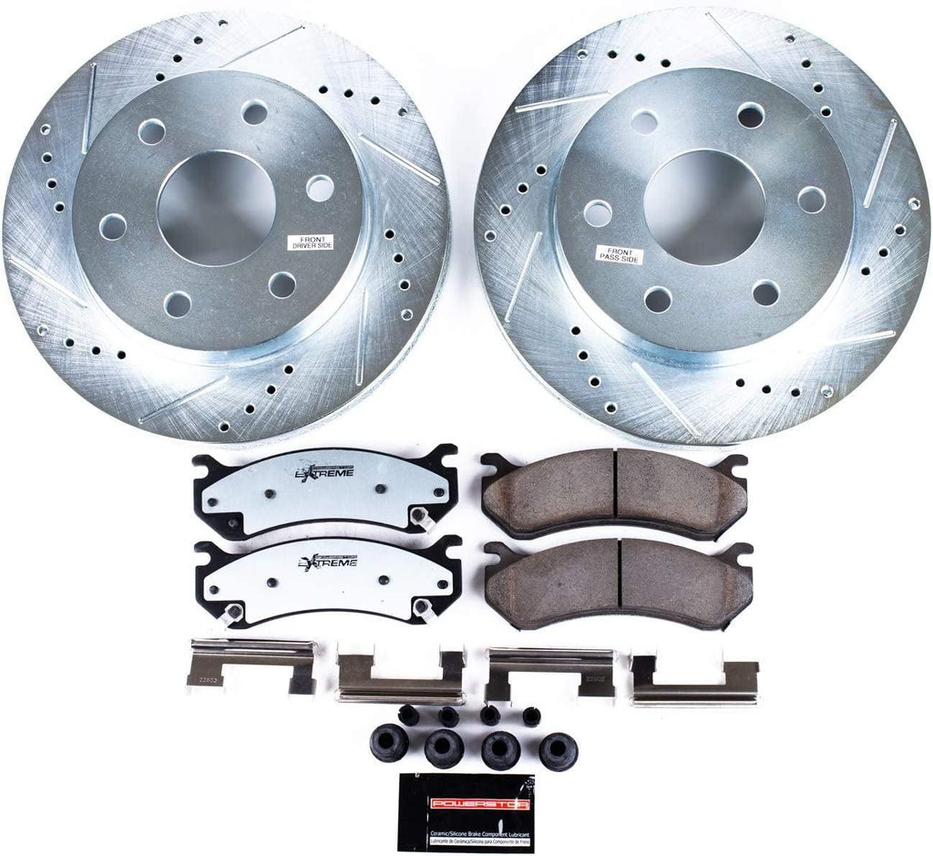 Power Stop K2009-36 Front Z36 Truck & Tow Brake Kit, Carbon Fiber Ceramic Brake Pads and Drilled/Slotted Brake Rotors