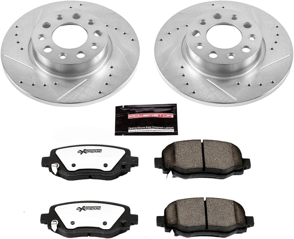 K7301-36 Rear Z36 Truck & Tow Brake Kit, Carbon Fiber Ceramic Brake Pads and Drilled/Slotted Brake Rotors