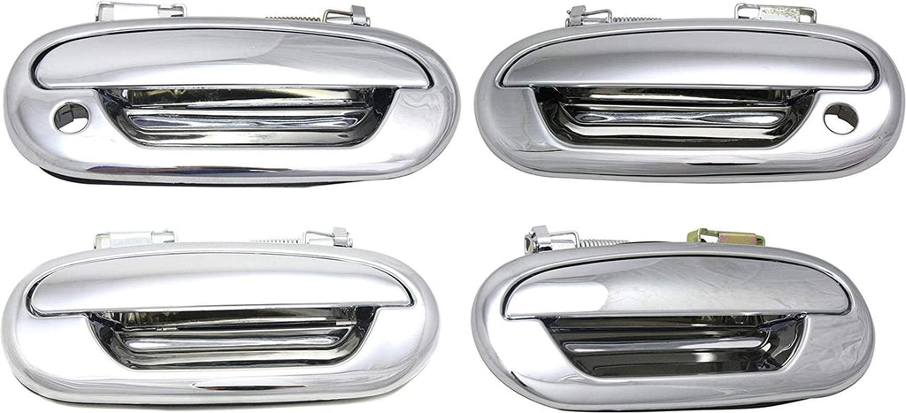 Exterior Door Handle Compatible with FORD EXPEDITION 1997-2002 / F-150 2001-2003 Set of 4 Front and Rear Right Side and Left Side Chrome