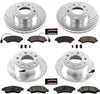 K7310 Rear Z23 Carbon Fiber Brake Pads with Drilled & Slotted Brake Rotors Kit