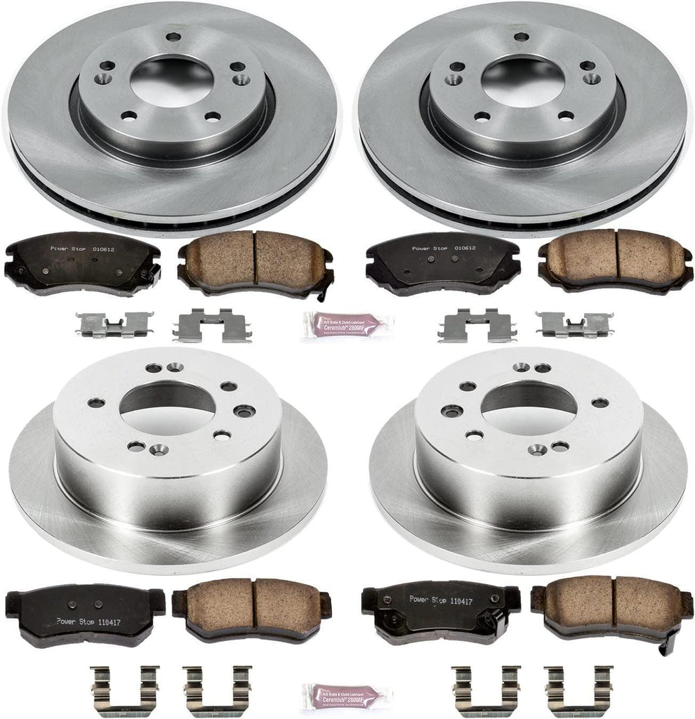 KOE4442 Autospecialty Front and Rear Replacement Brake Kit-Oe Brake Rotors & Ceramic Brake Pads