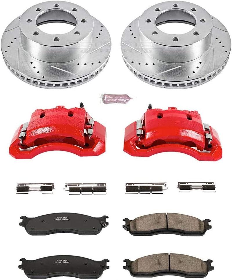 KC2203 Z23 Evolution Sport 1-Click Brake Kit with Powder Coated Calipers (Brake Pads, Drilled/Slotted Rotors)