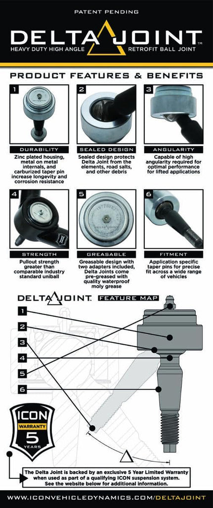 614550 05-Up Taco/07-21 Tundra/16-Up Titan Xd/19-Up Gm 1500 Delta Joint Kit