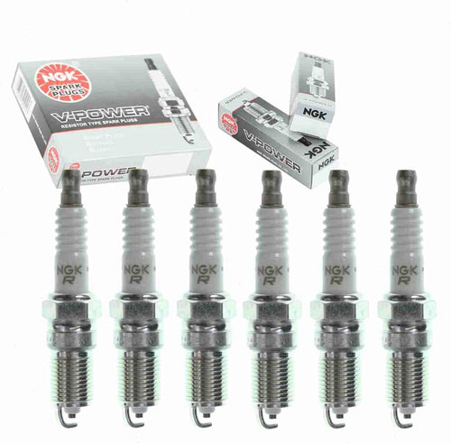 6 Pc NGK V-Power Spark Plugs Compatible with GMC Safari 4.3L V6 1996-2005