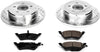 K5248 Rear Z23 Carbon Fiber Brake Pads with Drilled & Slotted Brake Rotors Kit