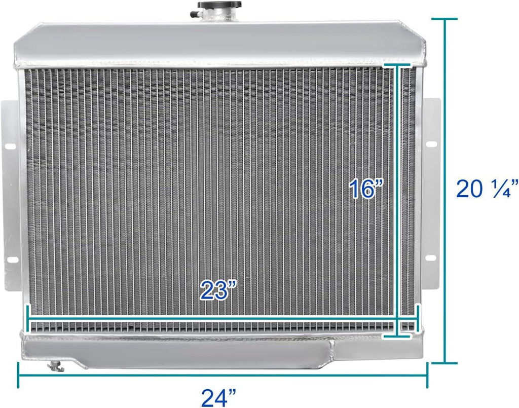 3 Core/Row Light Aluminum Performance Cooling Racing Radiator Compatible with Jeep Cj Series 1972-1986