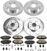 K6970 Front and Rear Z23 Carbon Fiber Brake Pads with Drilled & Slotted Brake Rotors Kit