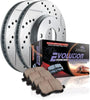 K1303 Rear Z23 Carbon Fiber Brake Pads with Drilled & Slotted Brake Rotors Kit
