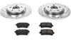 K4745 Rear Z23 Carbon Fiber Brake Pads with Drilled & Slotted Brake Rotors Kit