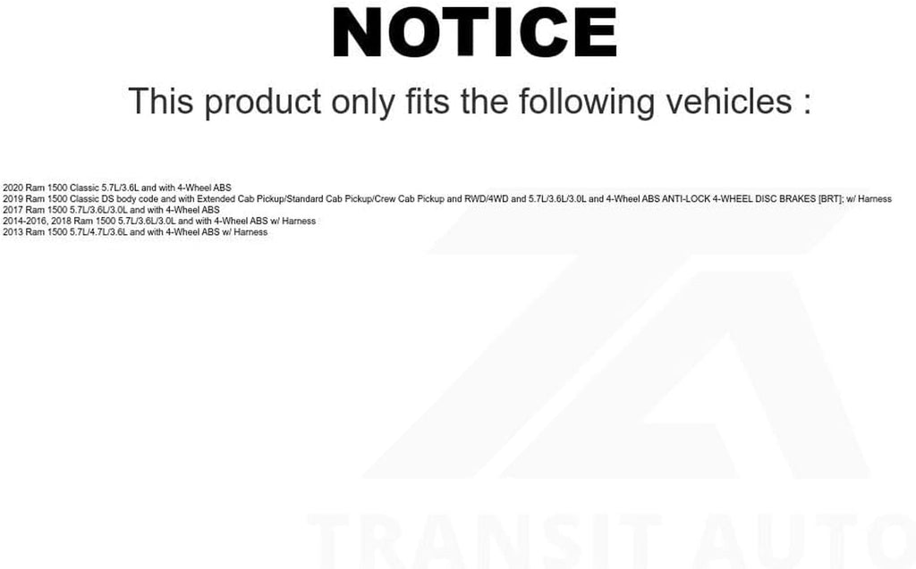 Mpulse Front ABS Wheel Speed Sensor SEN-2ABS2898 for Ram 1500 Classic