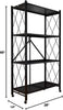 Storage Shelves, Closet Organizers and Storage 4-Shelf Foldable Metal Shelving Units 28" W X 14" D X 50" H for Garage Kitchen Bakers, Collapsible Organizer Rack, Heavy Duty on Wheels (4 -Shelf)