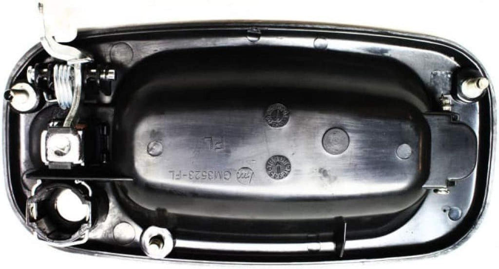 for Cadillac Escalade Exterior Door Handle Front, Driver Side Smooth Black Bezel with Chrome Lever 2002-2006 | with Key Hole | Trim: Base | GM1310149 | 15745149