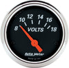 1483 Designer Black Voltmeter Gauge, 2.3125 In.